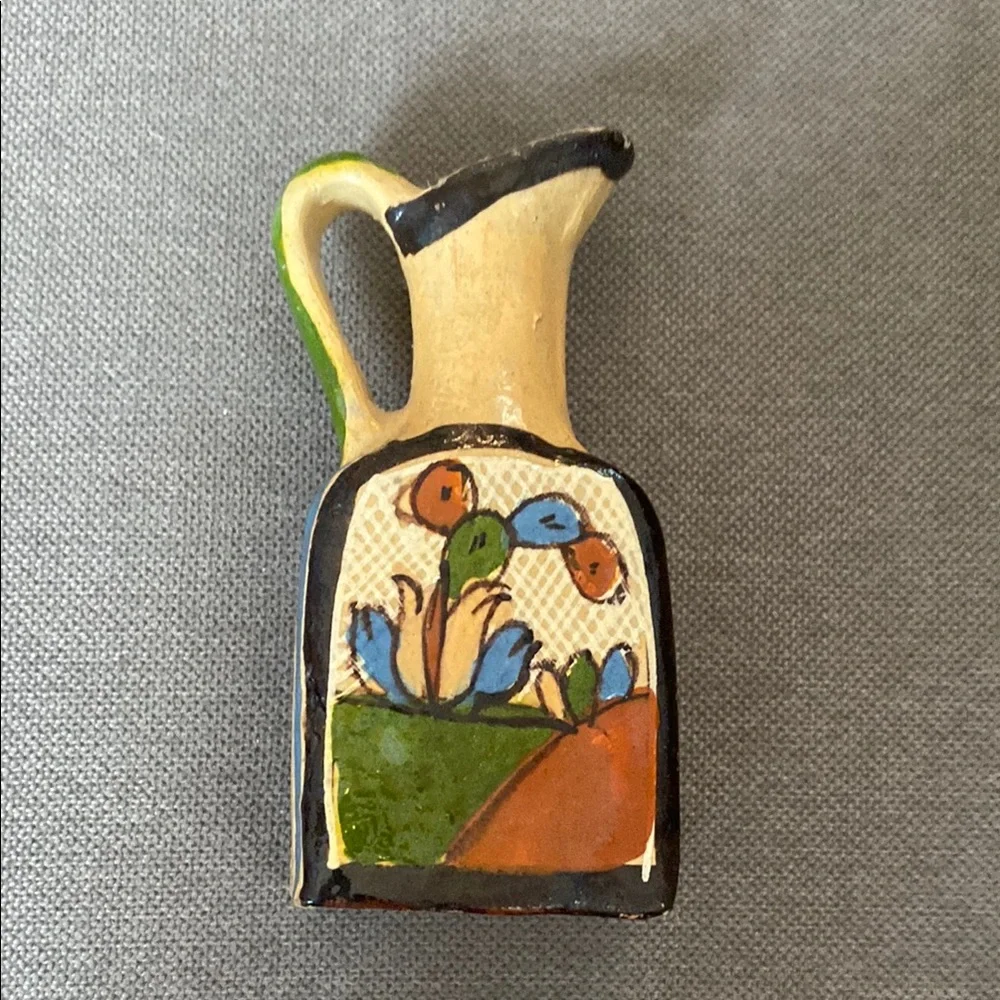 Hand-Painted Ceramic Pitcher with Scenic Design‎